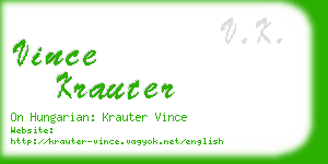 vince krauter business card